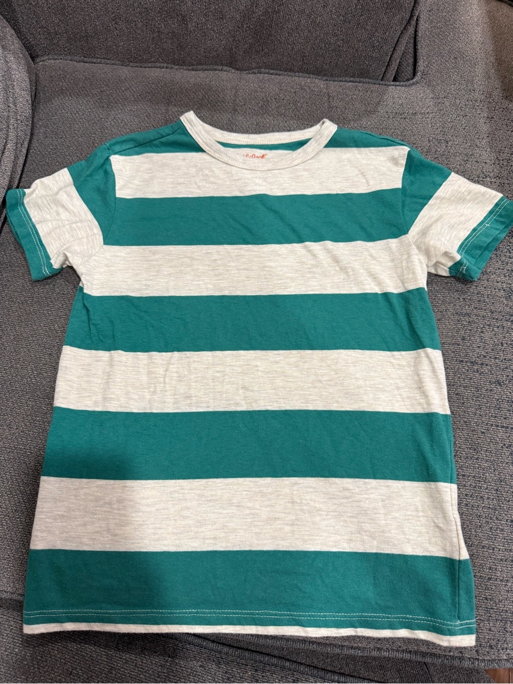 Cat & Jack Teal and Light Gray Striped Tee